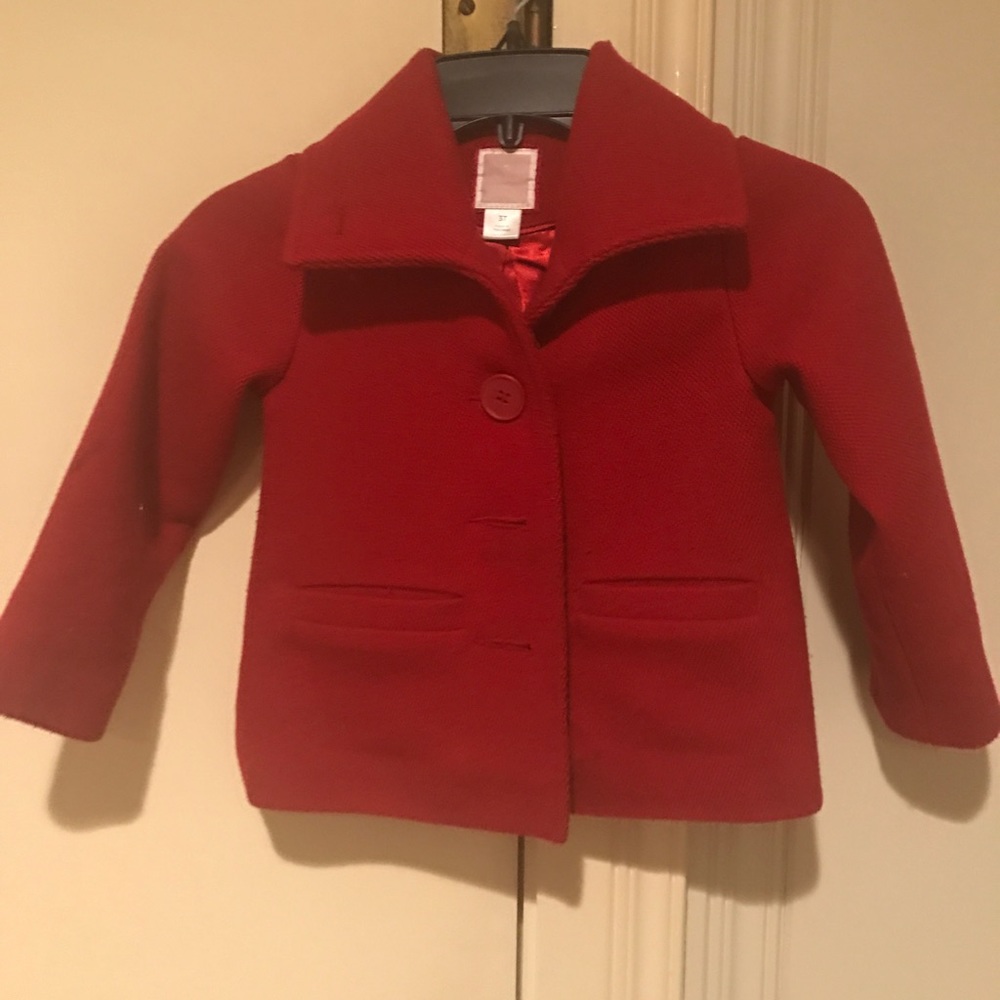 3T Red pea coat